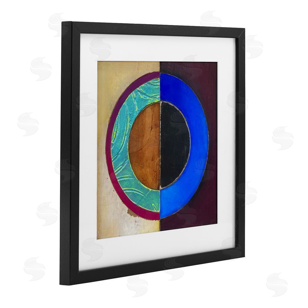 Matthew Finger Nautical Split Circle Black Framed Print Under Glass Wall Art