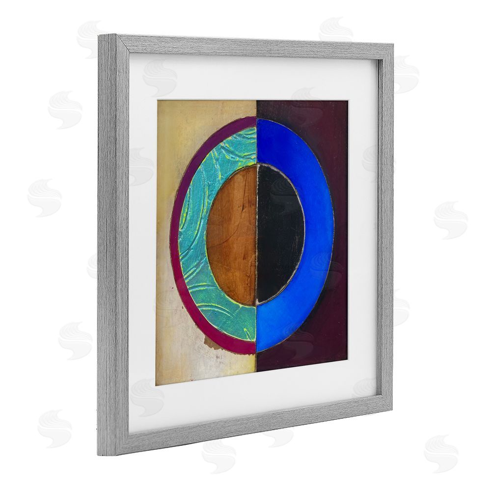 Matthew Finger Nautical Split Circle Gray Framed Print Under Glass Wall Art