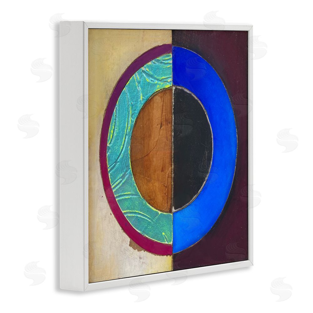 Matthew Finger Nautical Split Circle White Framed Giclee Wall Art Print