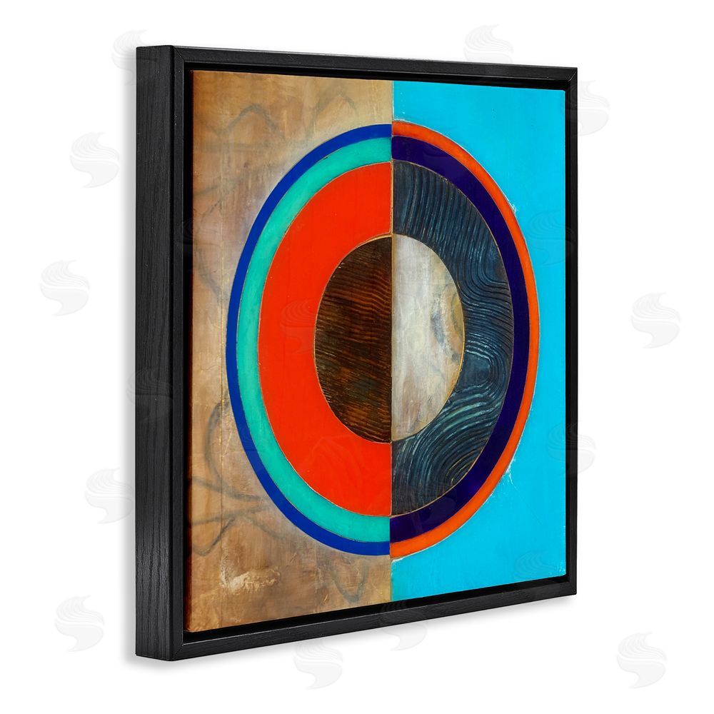 Matthew Finger Red Arc Summer Circle Black Floating Frame Canvas Wall Art Print