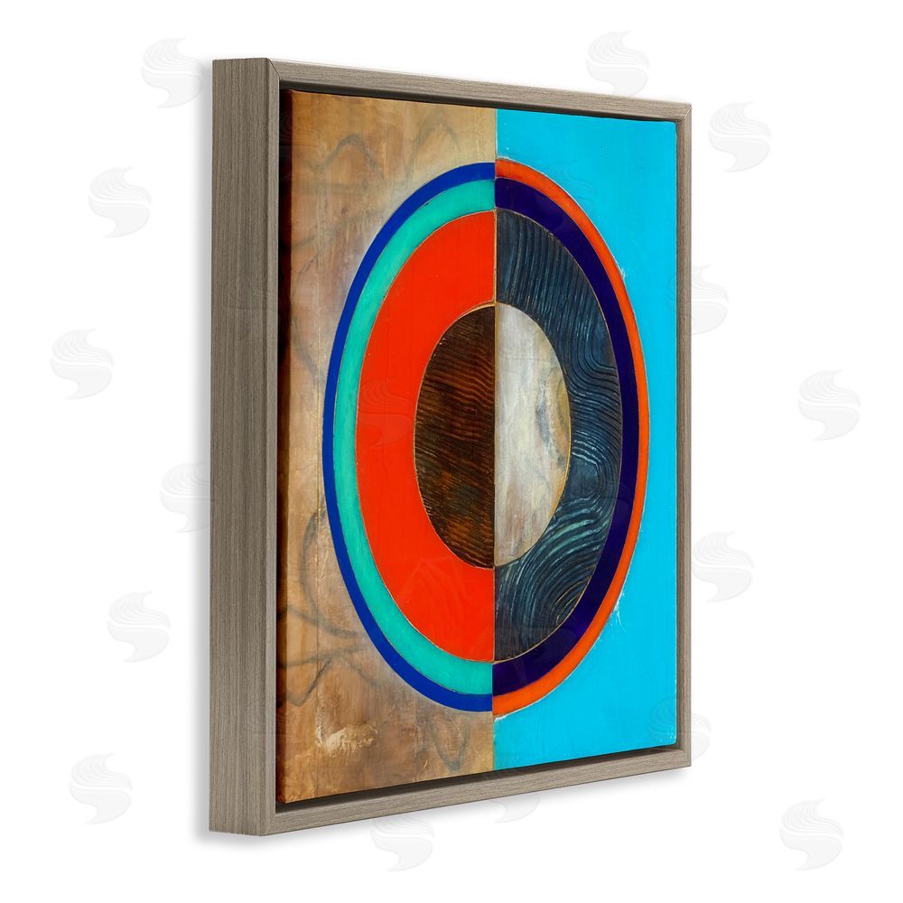 Matthew Finger Red Arc Summer Circle Brown Floating Frame Canvas Wall Art Print