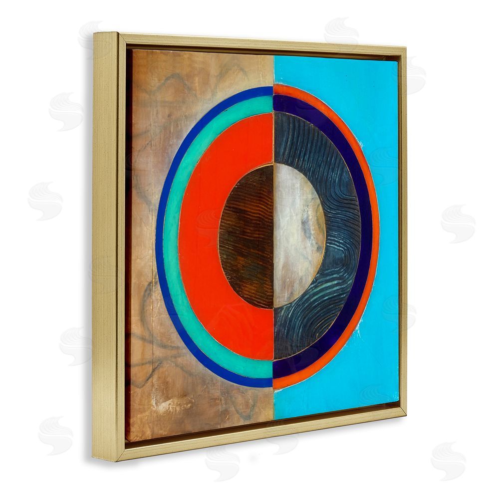 Matthew Finger Red Arc Summer Circle Gold Floating Frame Canvas Wall Art Print