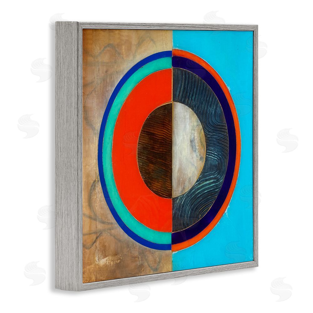 Matthew Finger Red Arc Summer Circle Gray Framed Giclee Wall Art Print