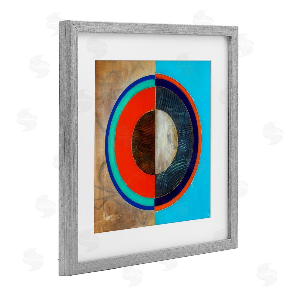 Matthew Finger Red Arc Summer Circle Gray Framed Print Under Glass Wall Art