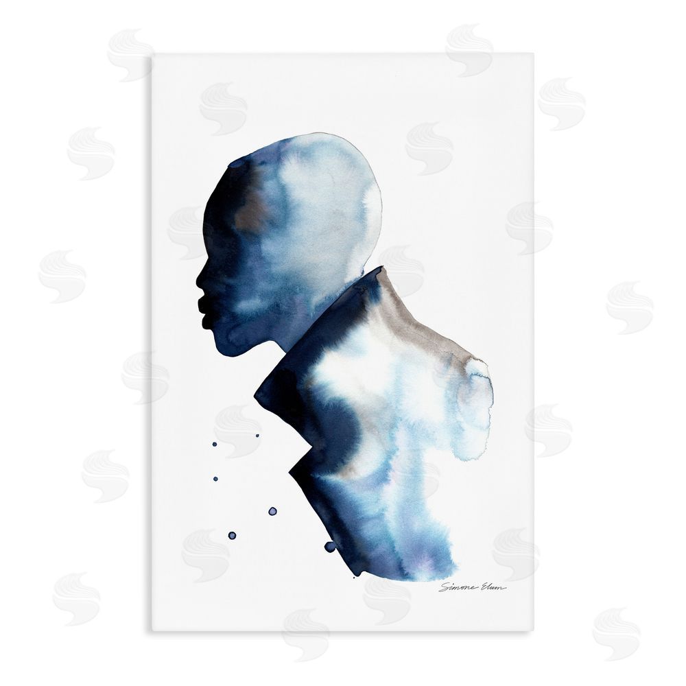 Simone Elum Feeling Blue Portrait Silhouette Canvas Wall Art Print