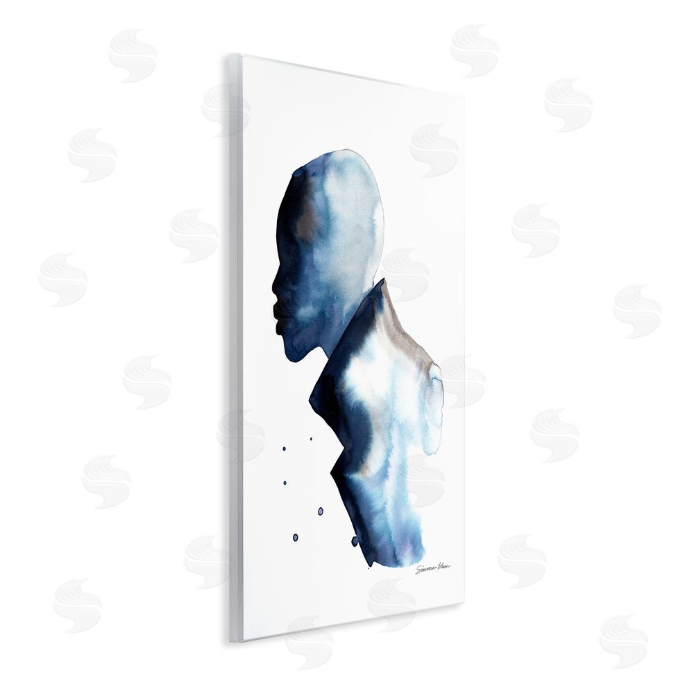 Simone Elum Feeling Blue Portrait Silhouette Wall Plaque Printed Art