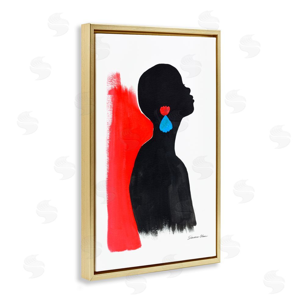 Simone Elum Dreaming In Color Gold Floating Frame Canvas Wall Art Print