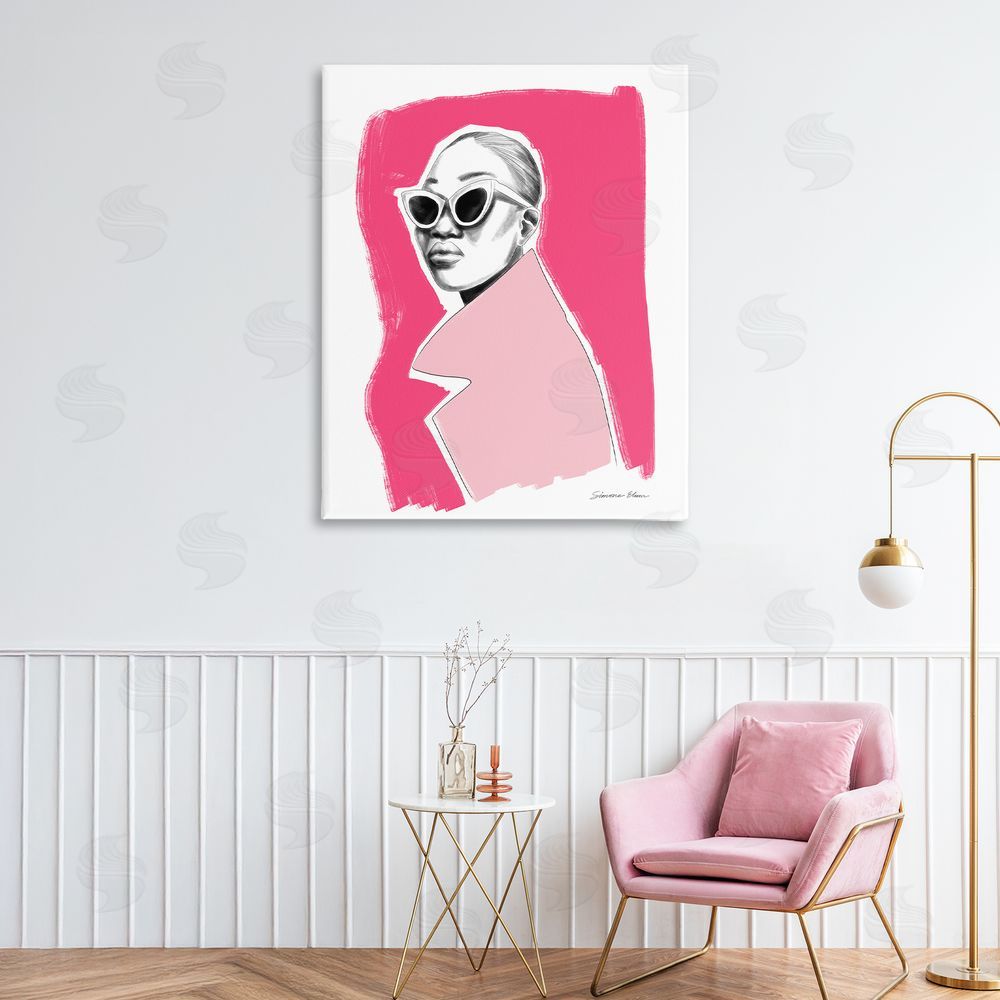 Simone Elum Pink Attitude Fashion Portrait Canvas Wall Art Print in Room