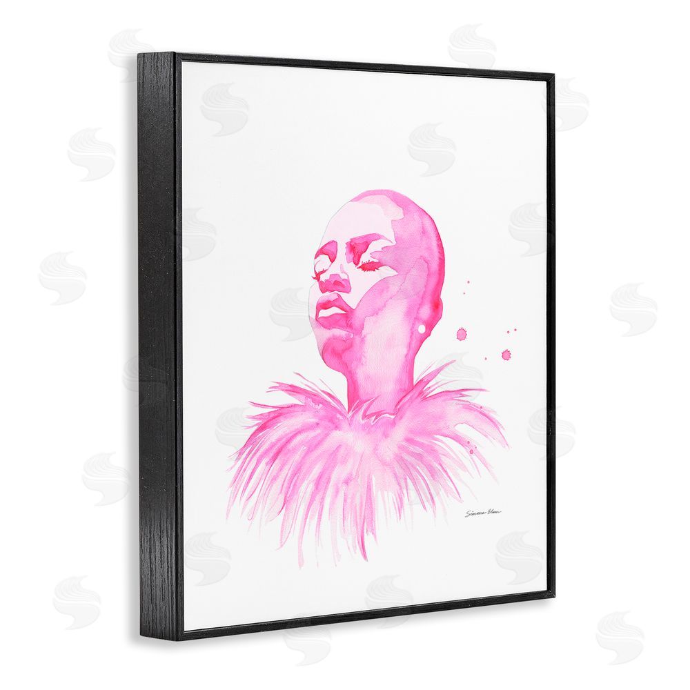 Simone Elum In A Pink Mood Portrait Black Framed Giclee Wall Art Print