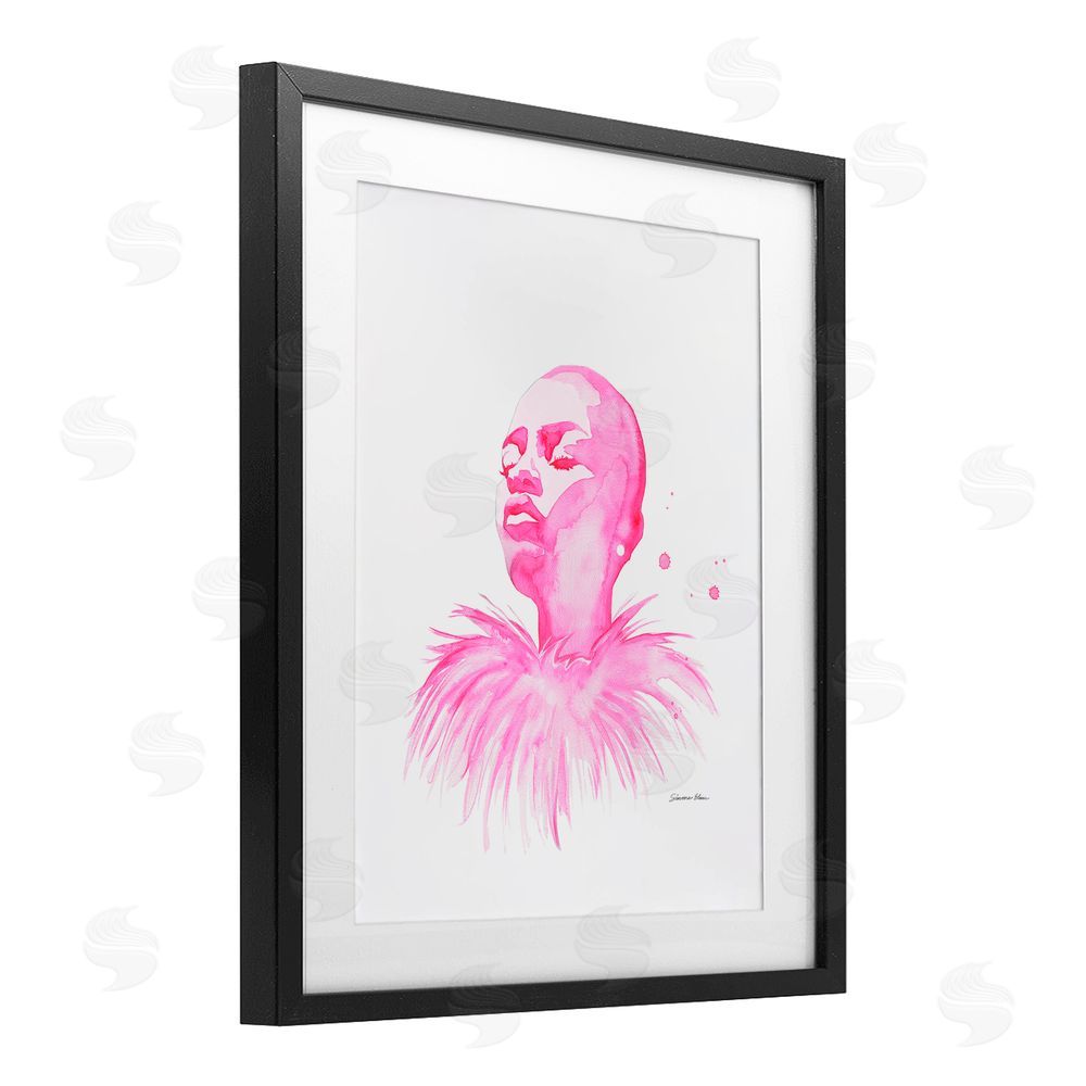 Simone Elum In A Pink Mood Portrait Black Framed Print Under Glass Wall Art