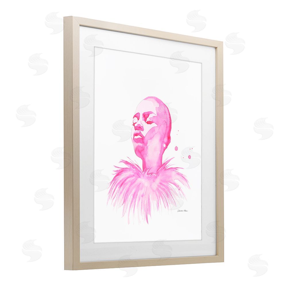Simone Elum In A Pink Mood Portrait Birch Framed Print Under Glass Wall Art