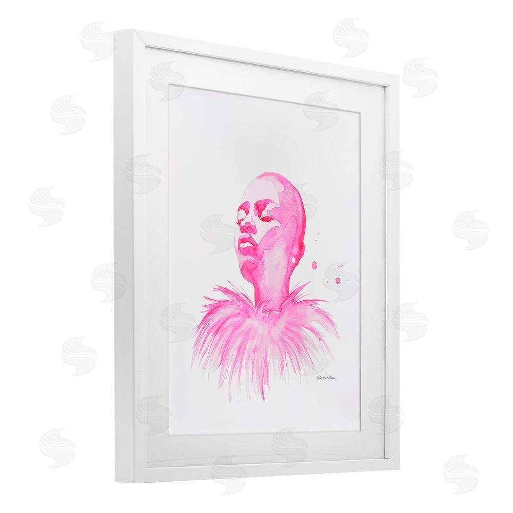 Simone Elum In A Pink Mood Portrait White Framed Print Under Glass Wall Art