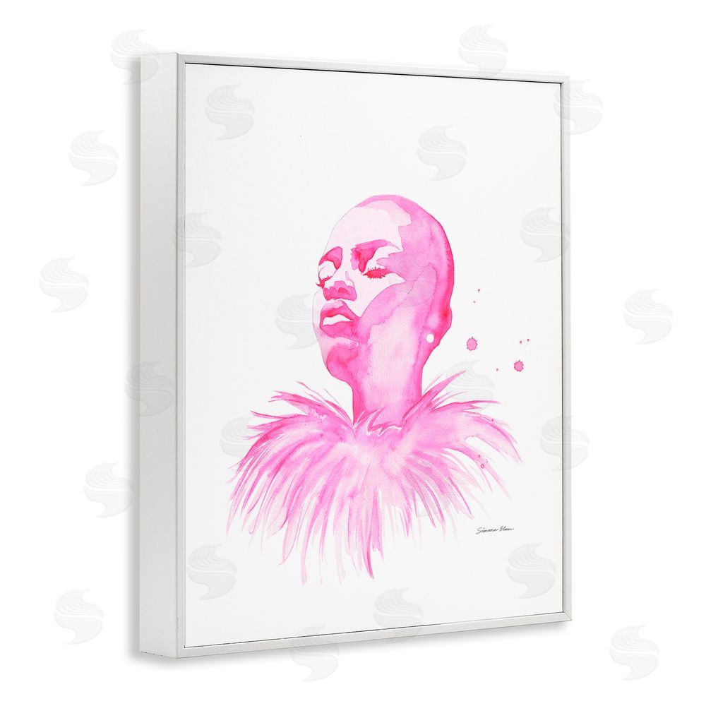 Simone Elum In A Pink Mood Portrait White Framed Giclee Wall Art Print