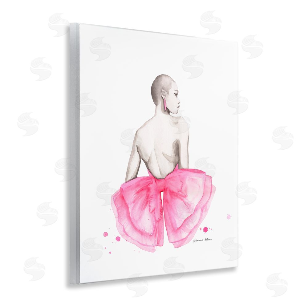 Simone Elum Pink Bow Portrait From Behind Wall Plaque Printed Art