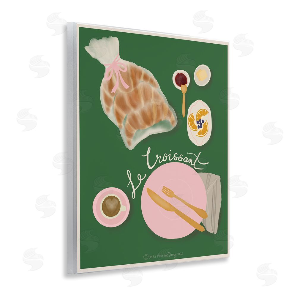 Leslie Hermosa Le Croissant French Spread Wooden Wall Plaque Art Print