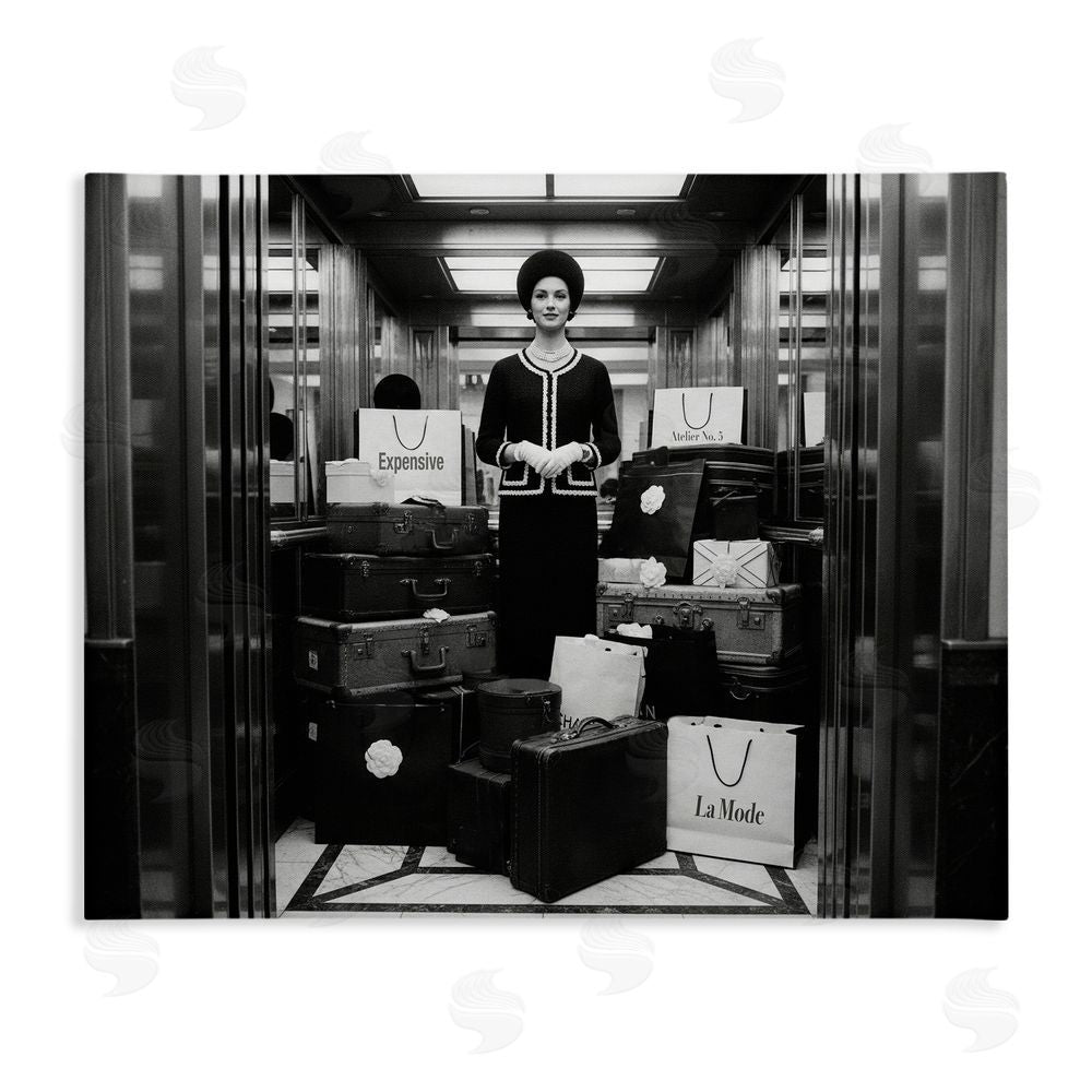 A Barefoot Stylist Elevator Chic Shopping Stretched Canvas Wall Art