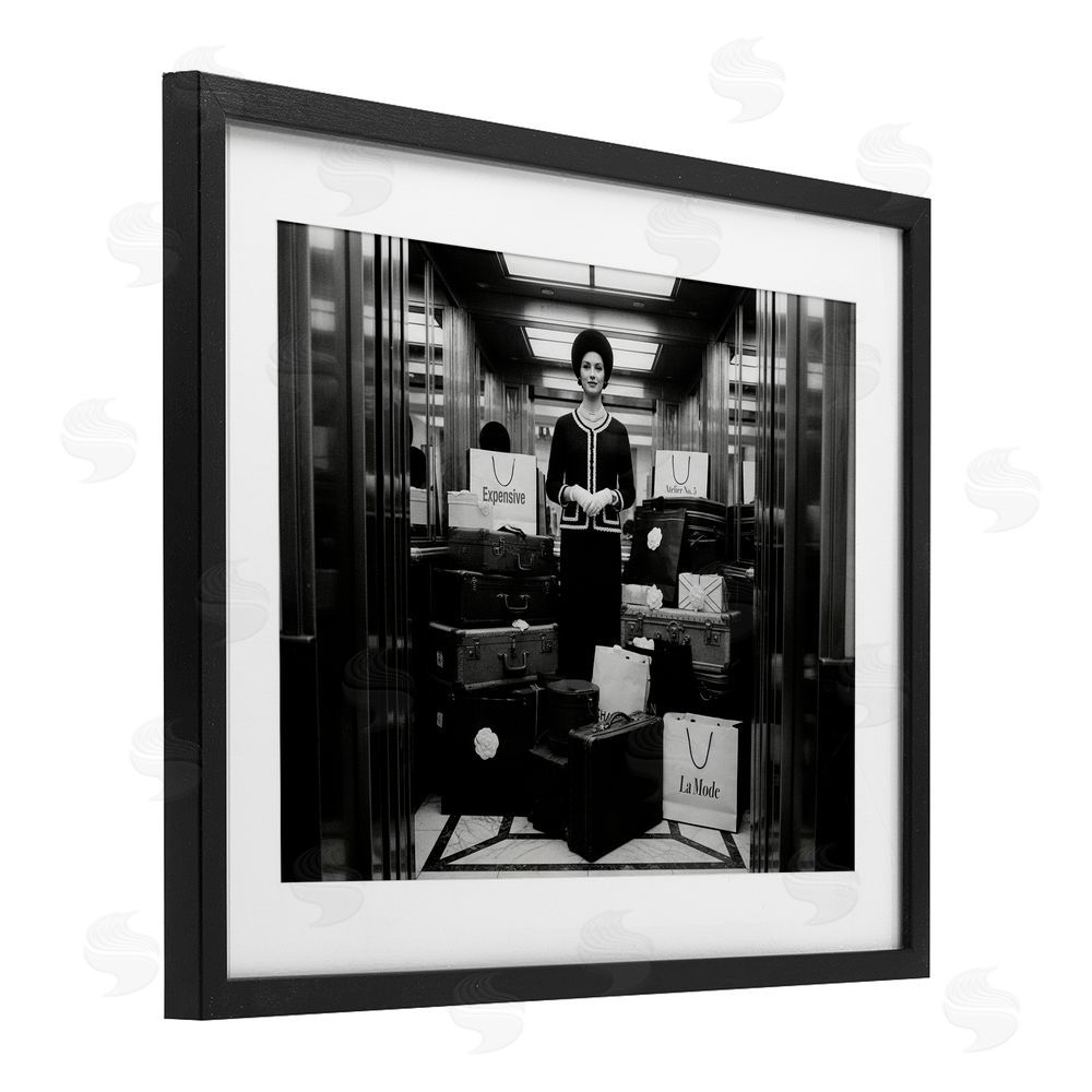 A Barefoot Stylist Elevator Chic Shopping Black Framed Print Under Glass Wall Art