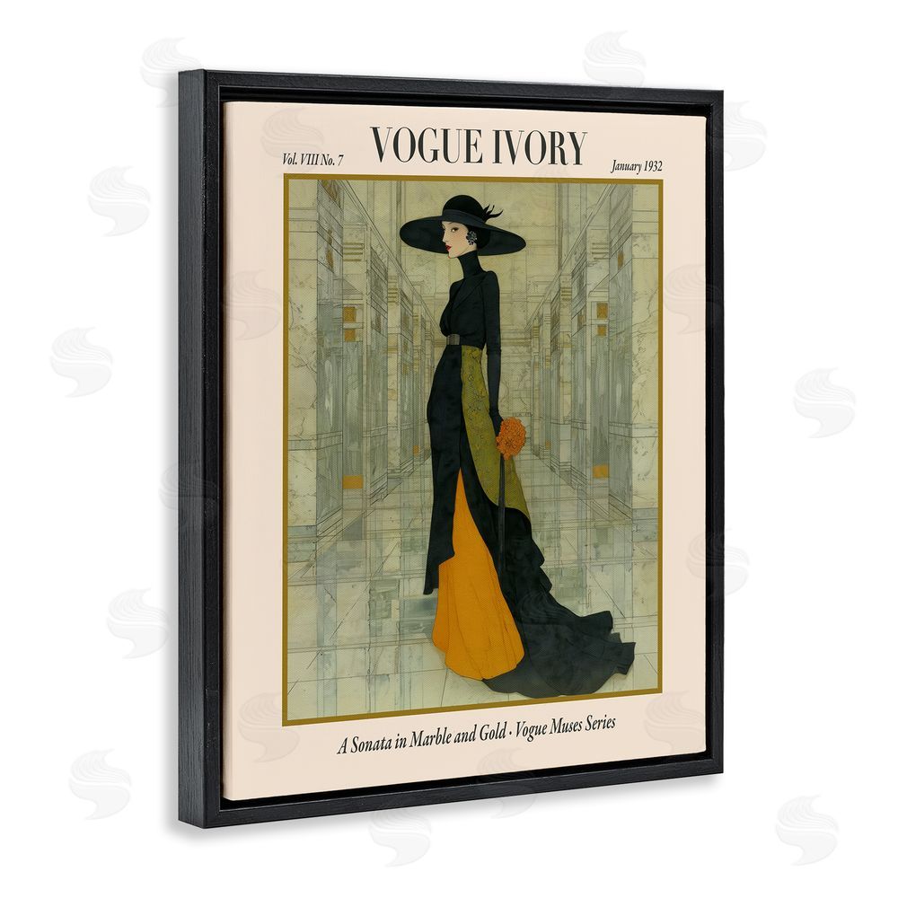 A Barefoot Stylist Ivory Hall Magazine Black Floating Frame Canvas Wall Art Print
