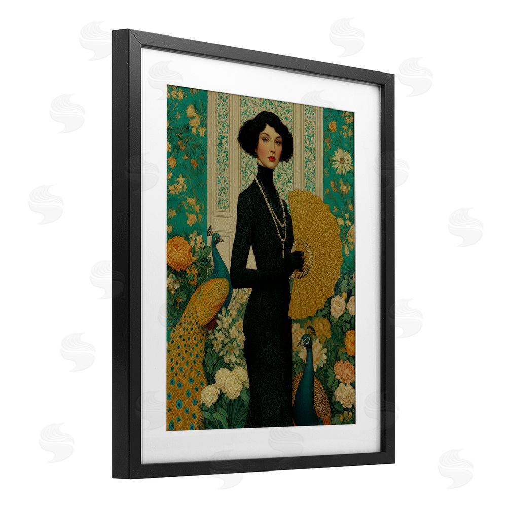 A Barefoot Stylist Floral Velvet Reign Black Framed Print Under Glass Wall Art