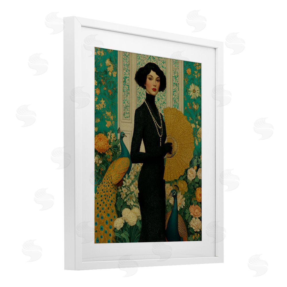 A Barefoot Stylist Floral Velvet Reign White Framed Print Under Glass Wall Art