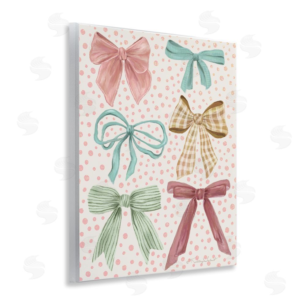 Kelley Talent Bow Beautiful over Polka Dots Wooden Wall Plaque Art Print