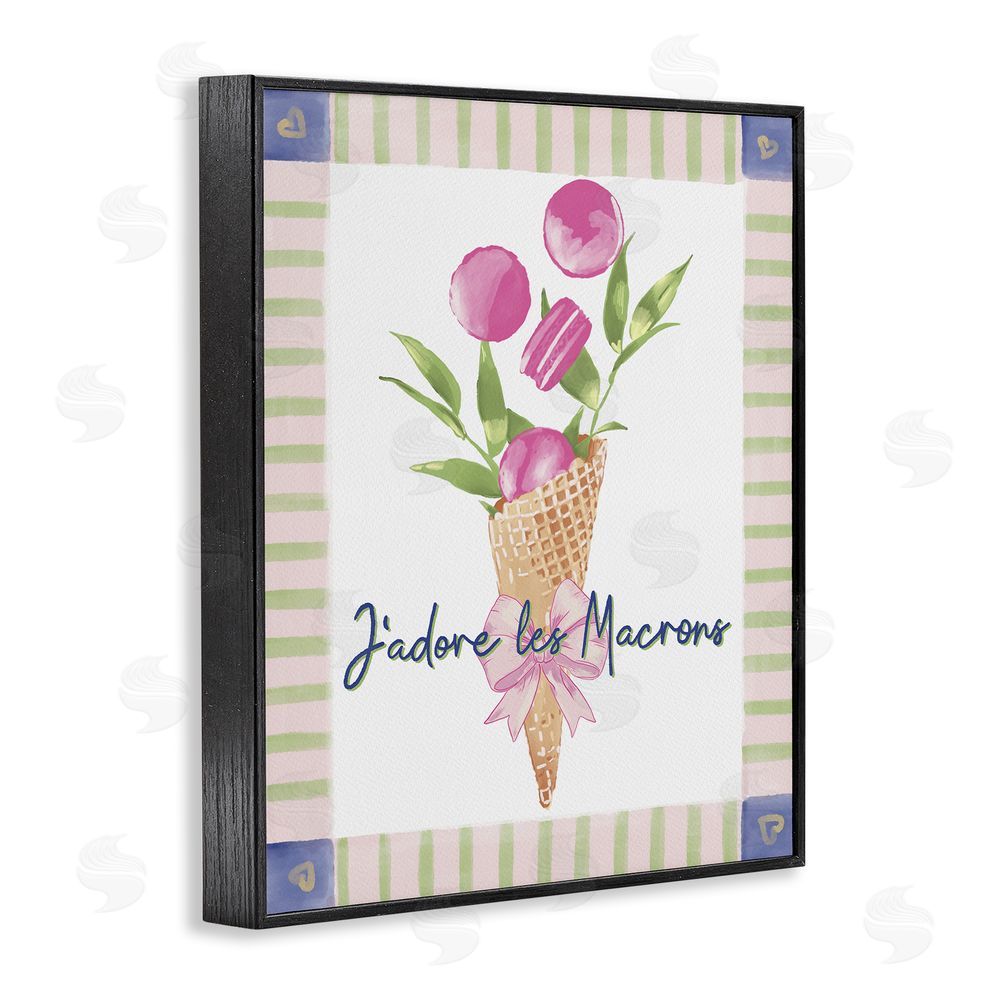 Radhika Modi Les Macarons Waffle Cone Black Framed Giclee Wall Art Print
