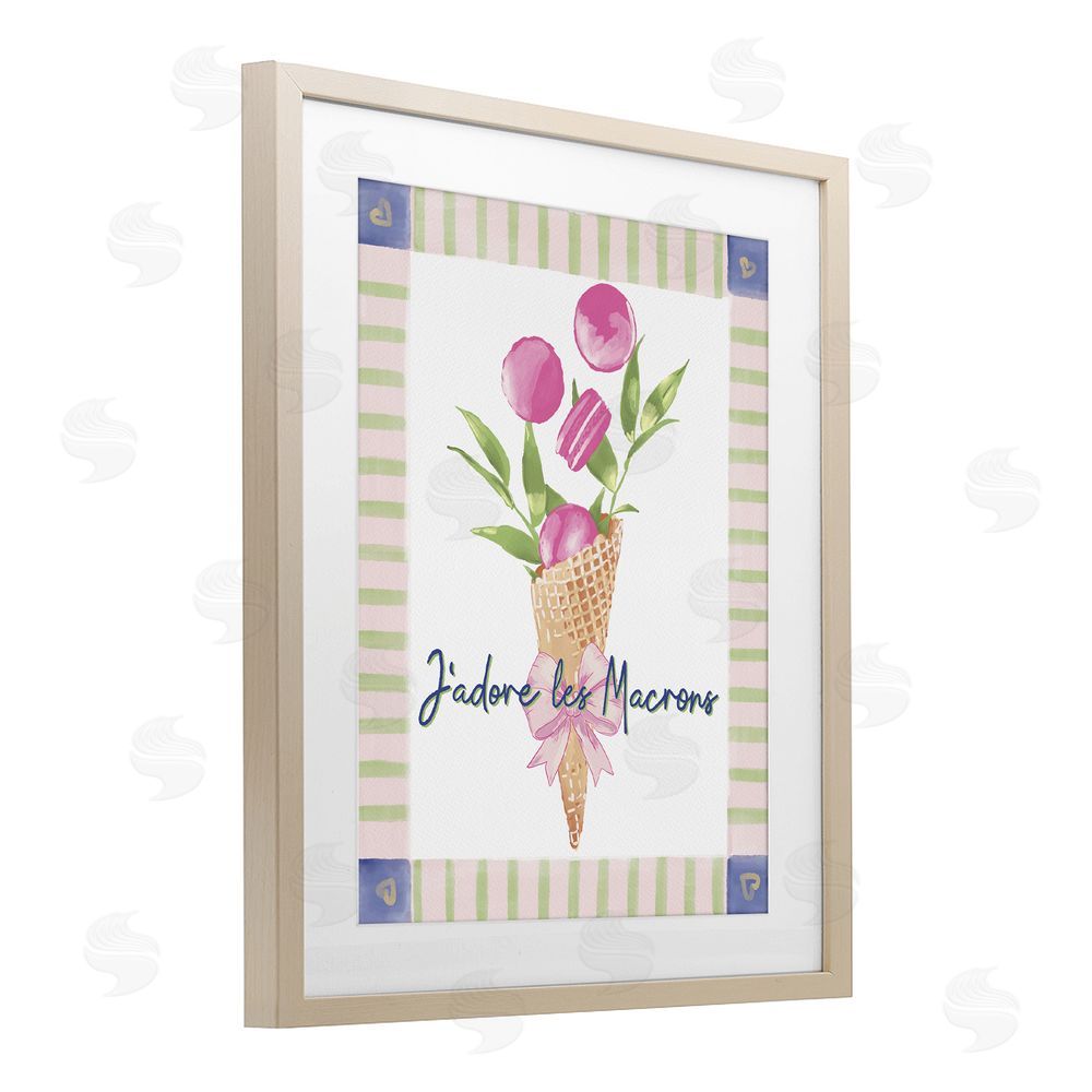 Radhika Modi Les Macarons Waffle Cone Brown Framed Print Under Glass Wall Art