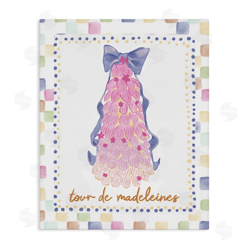 Radhika Modi Pink Tower of Madeleines Stretched Canvas Wall Art Print