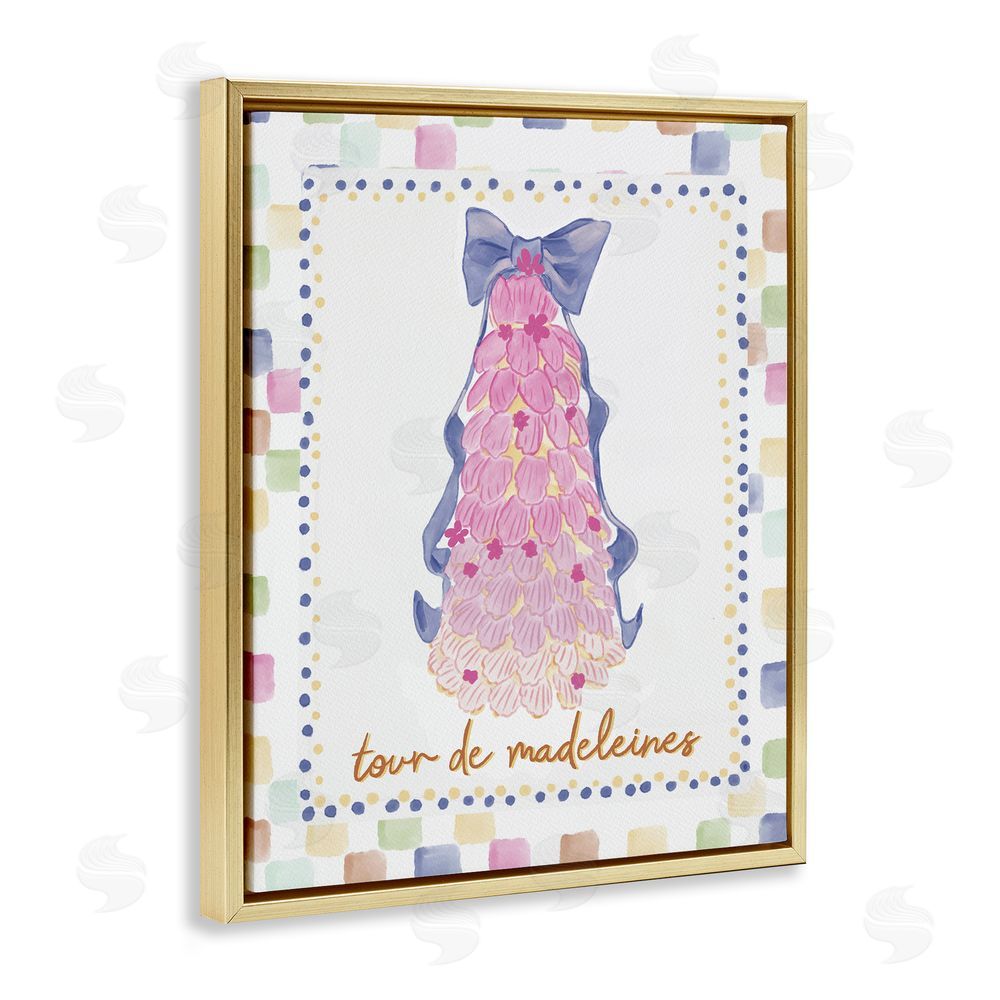 Radhika Modi Pink Tower of Madeleines Gold Floating Frame Canvas Wall Art Print