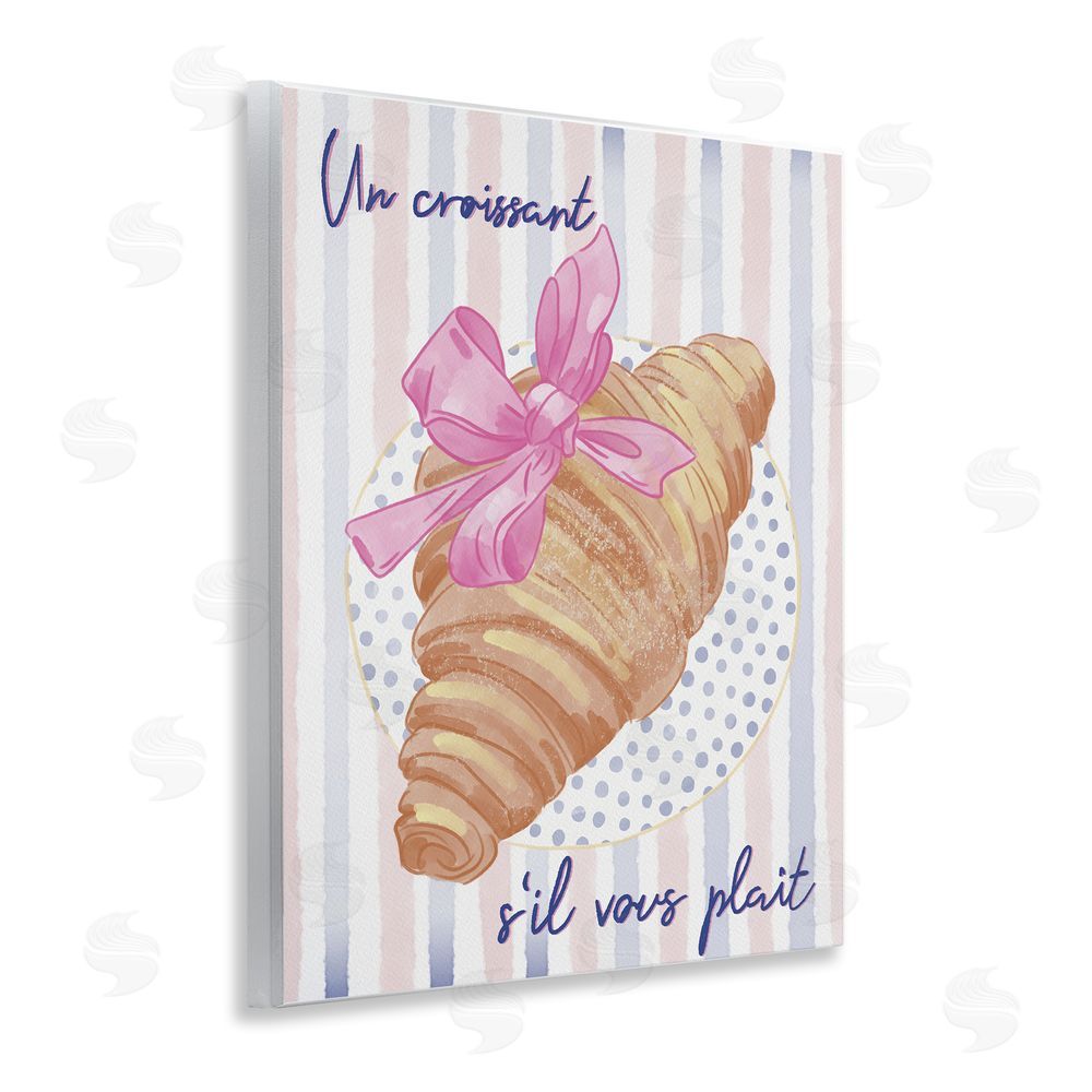 Radhika Modi Croissant Please with Ribbon Wooden Wall Plaque Art Print