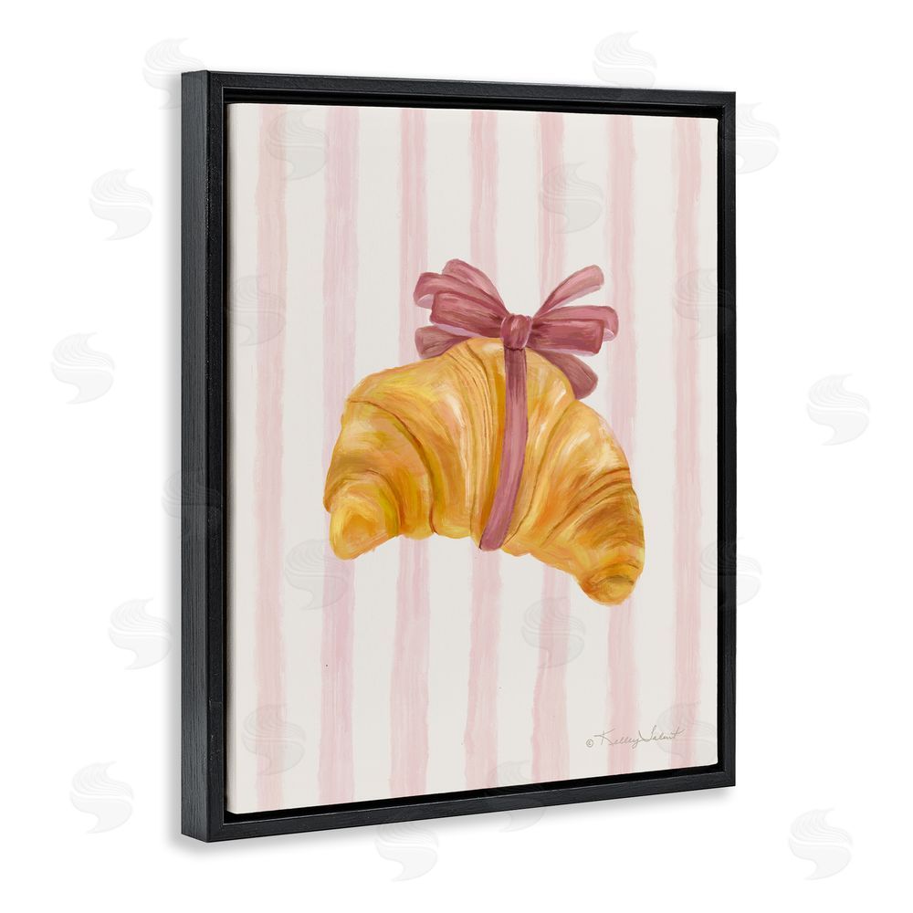 Kelley Talent For The Love Of Croissant Black Floating Frame Canvas Wall Art Print