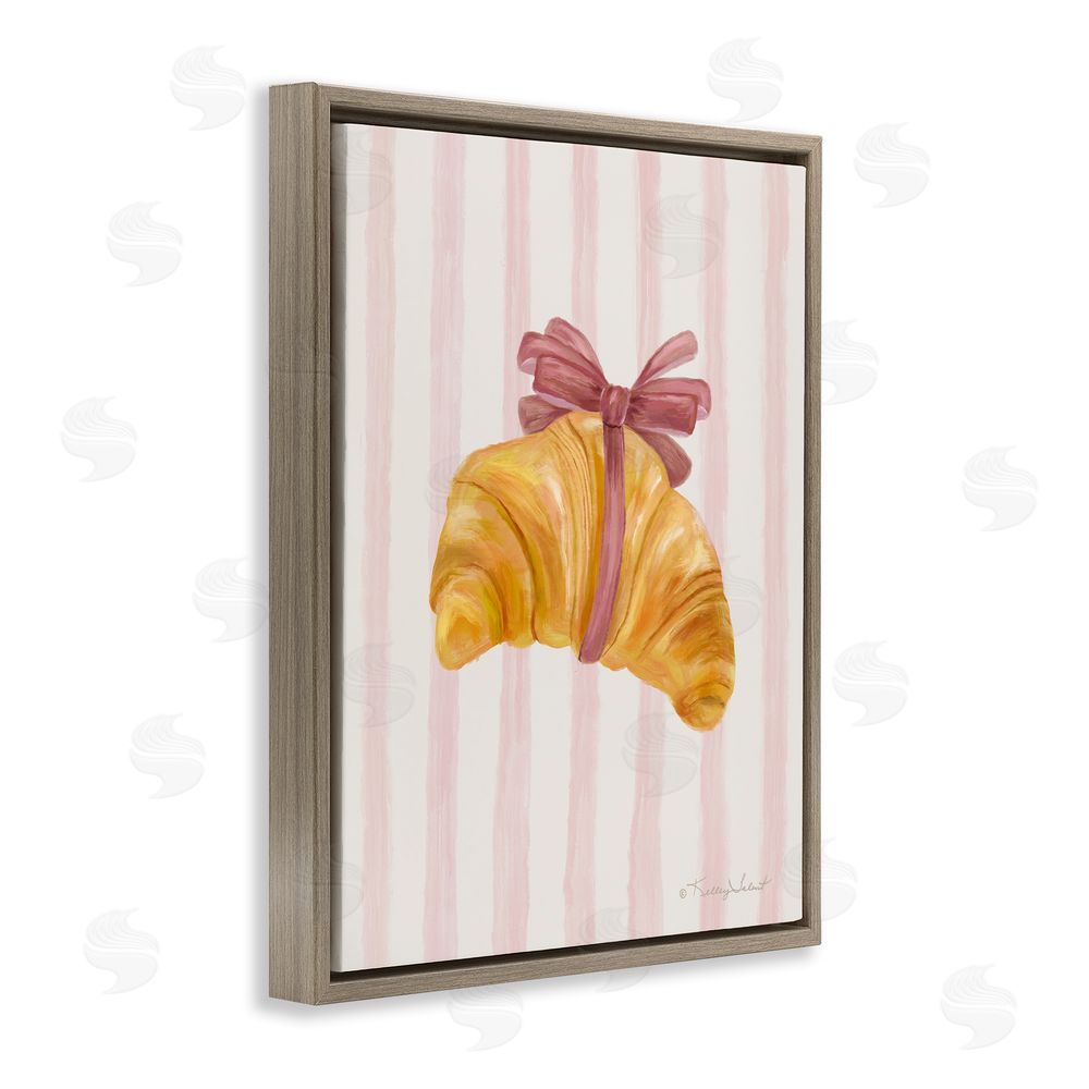 Kelley Talent For The Love Of Croissant Brown Floating Frame Canvas Wall Art Print