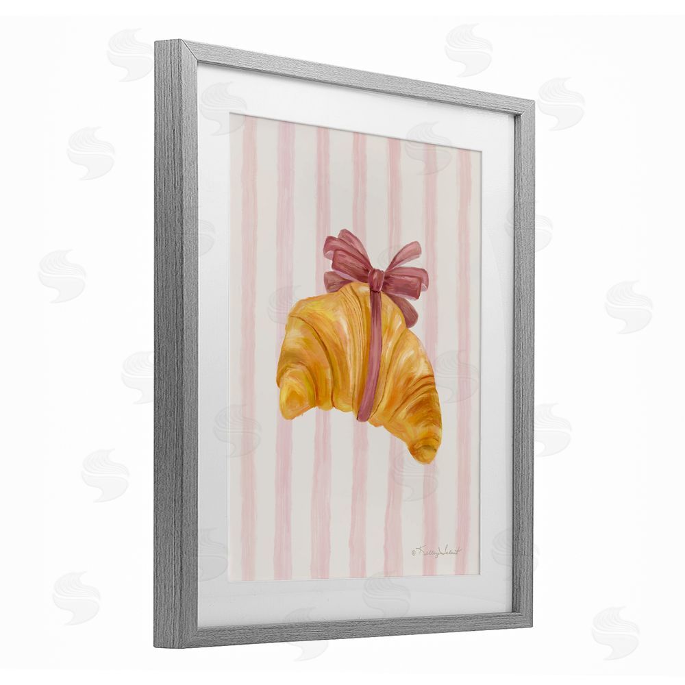 Kelley Talent For The Love Of Croissant Gray Framed Print Under Glass Wall Art