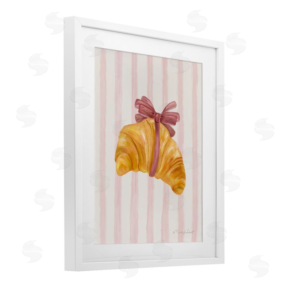 Kelley Talent For The Love Of Croissant White Framed Print Under Glass Wall Art
