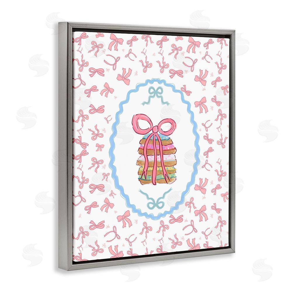Vanessa Piche Piche Cookies with Ribbons Gray Floating Frame Canvas Wall Art Print