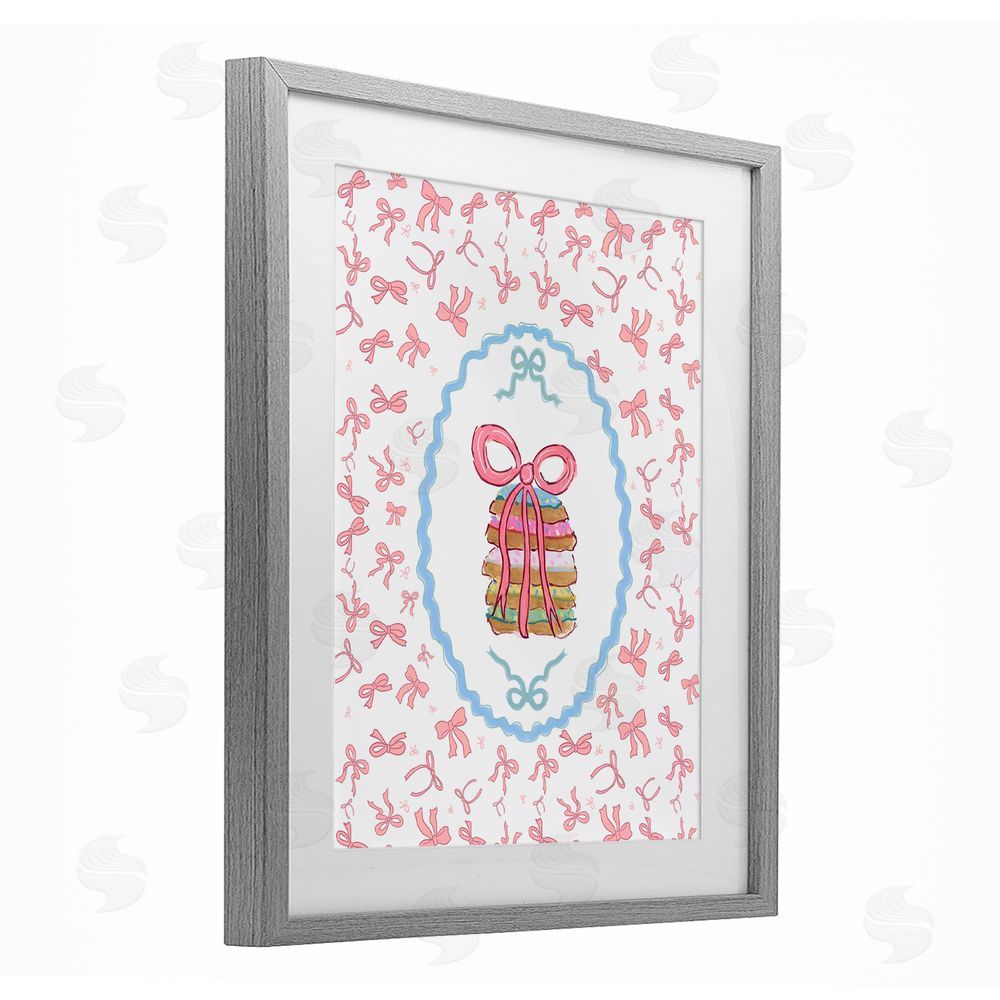 Vanessa Piche Piche Cookies with Ribbons Gray Framed Print Under Glass Wall Art