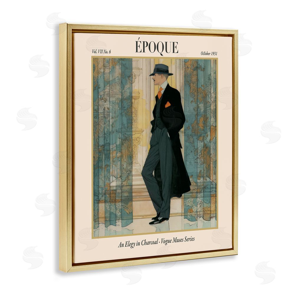 A Barefoot Stylist The Gentleman Magazine Gold Floating Frame Canvas Wall Art Print