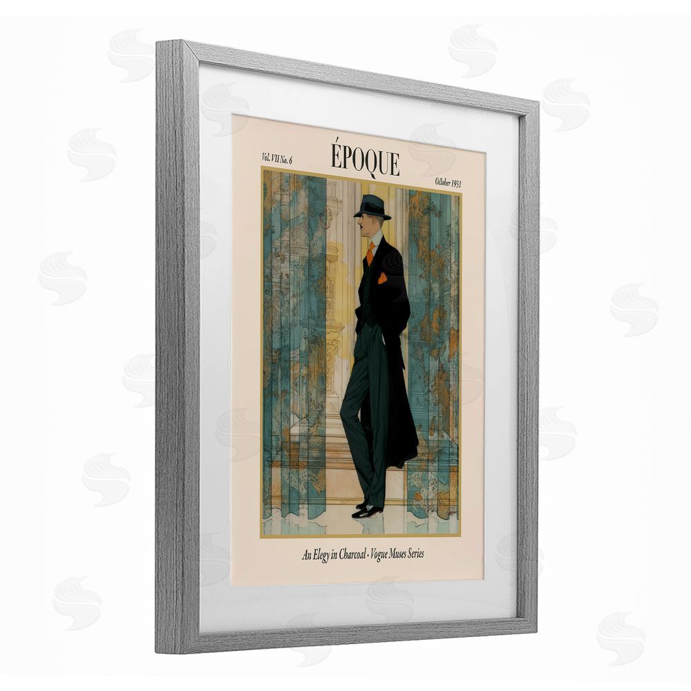 A Barefoot Stylist The Gentleman Magazine Gray Framed Print Under Glass Wall Art