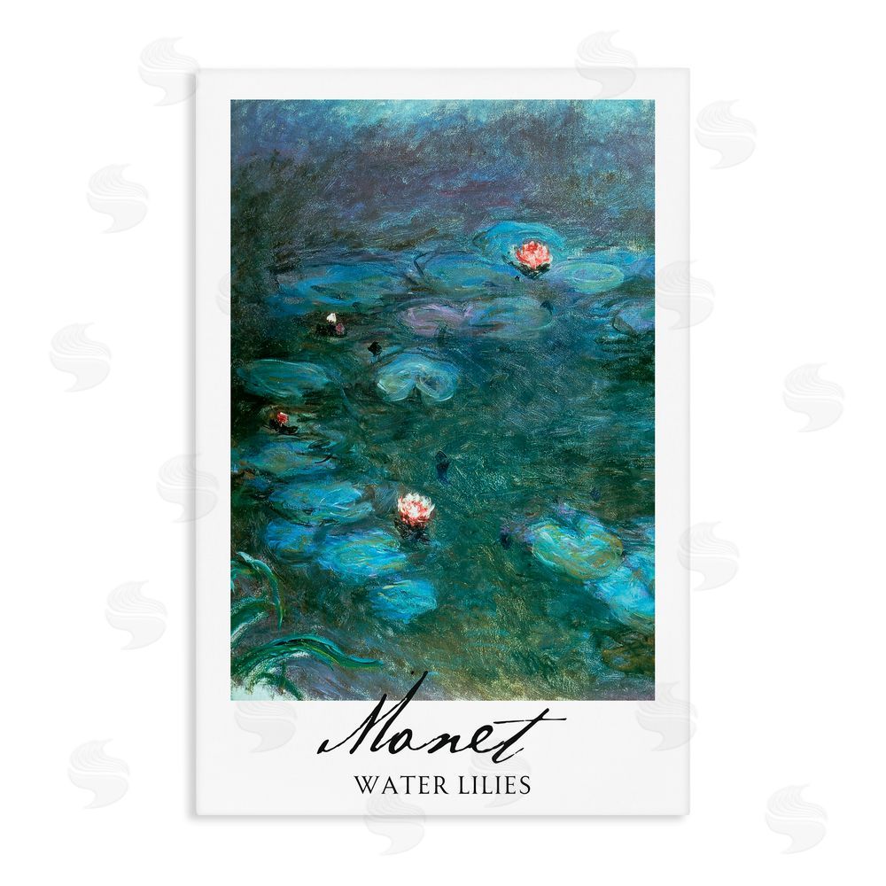 Vintage Hustle Monet Water Lilies Stretched Canvas Wall Art