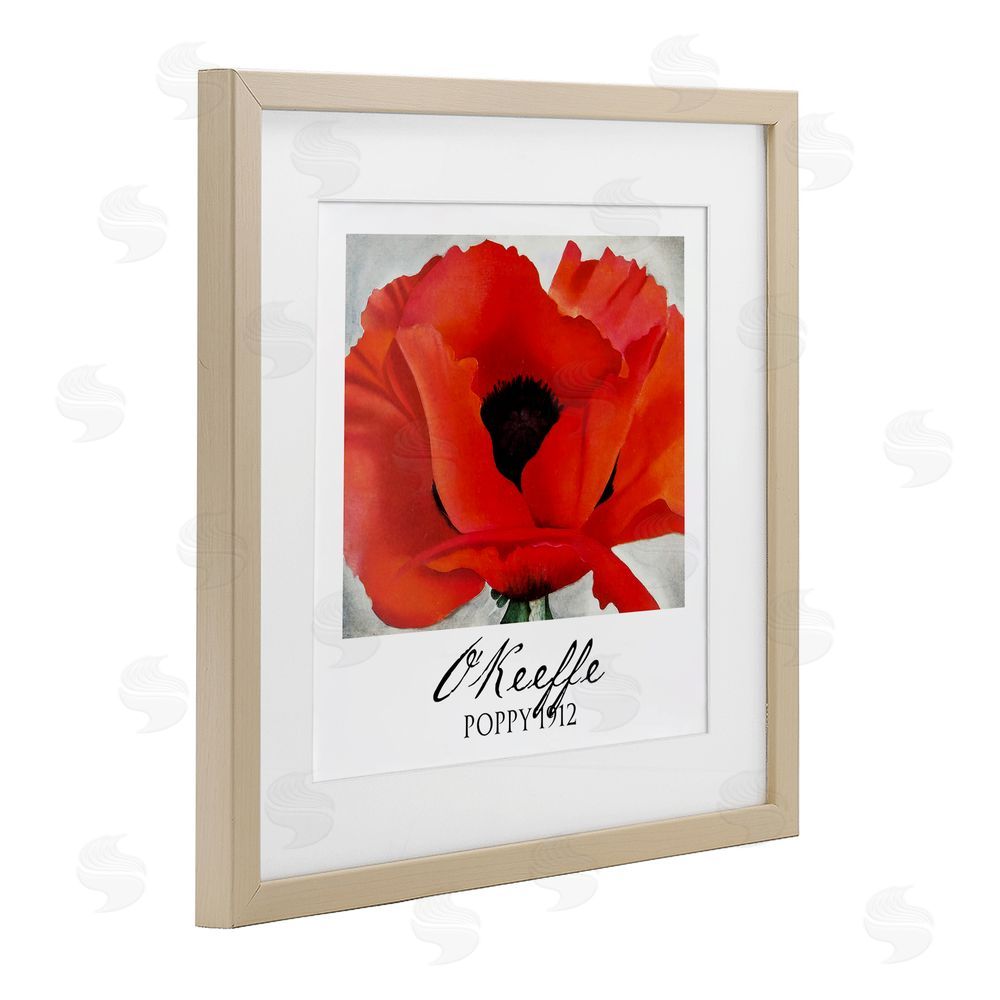 Vintage Hustle O'Keeffe Poppy Radiance Brown Framed Print Under Glass Wall Art