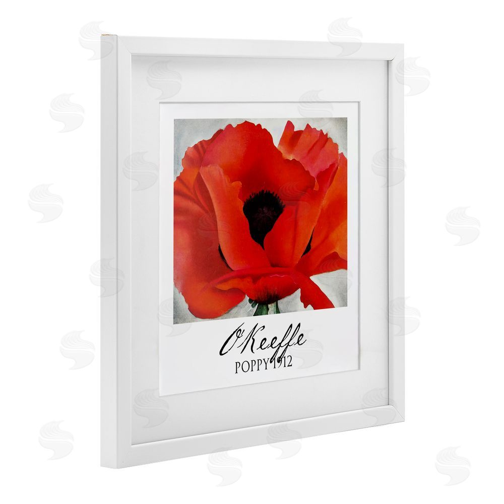 Vintage Hustle O'Keeffe Poppy Radiance White Framed Print Under Glass Wall Art