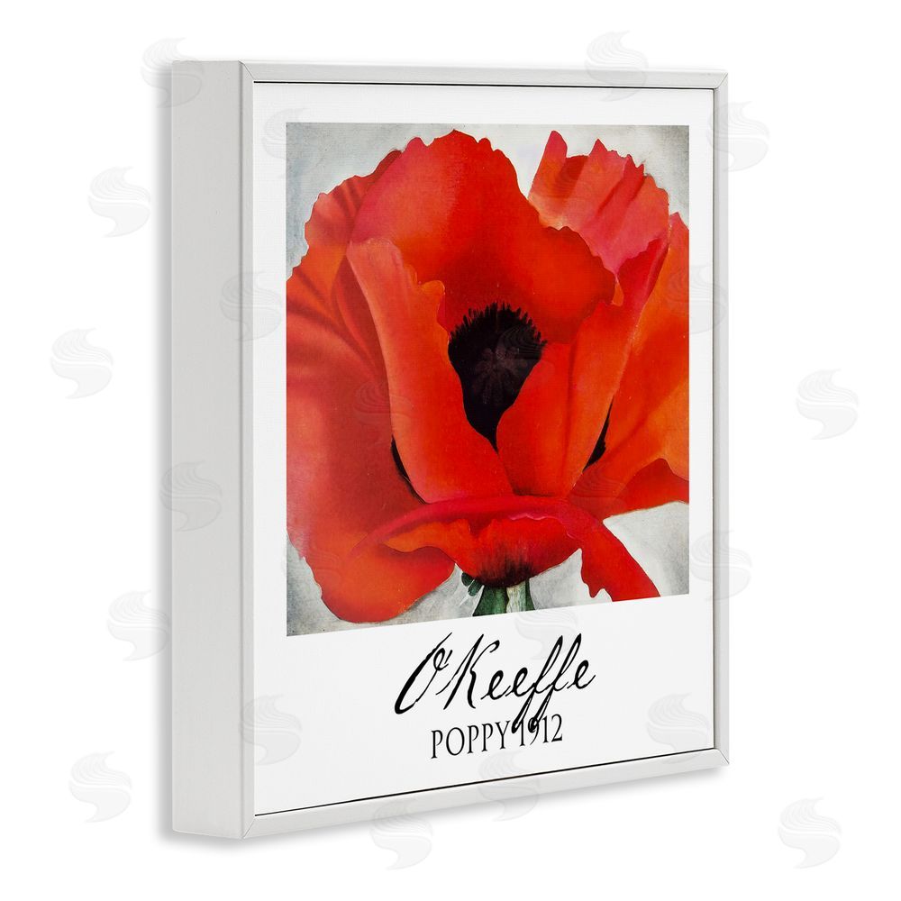 Vintage Hustle O'Keeffe Poppy Radiance White Framed Giclee Wall Art Print