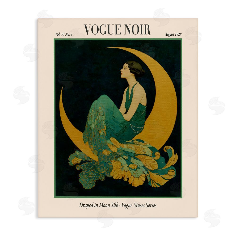 A Barefoot Stylist Draped In Moon Silk Stretched Canvas Wall Art