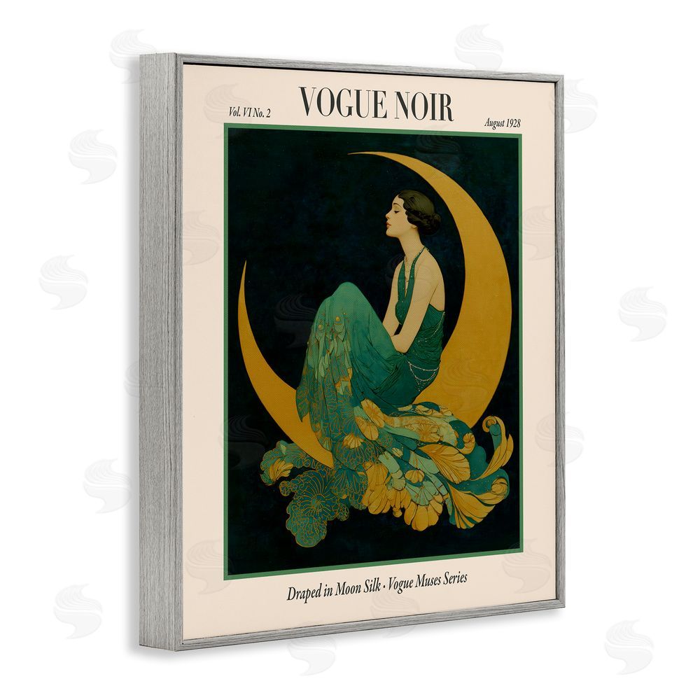 A Barefoot Stylist Draped In Moon Silk Gray Framed Giclee Wall Art Print