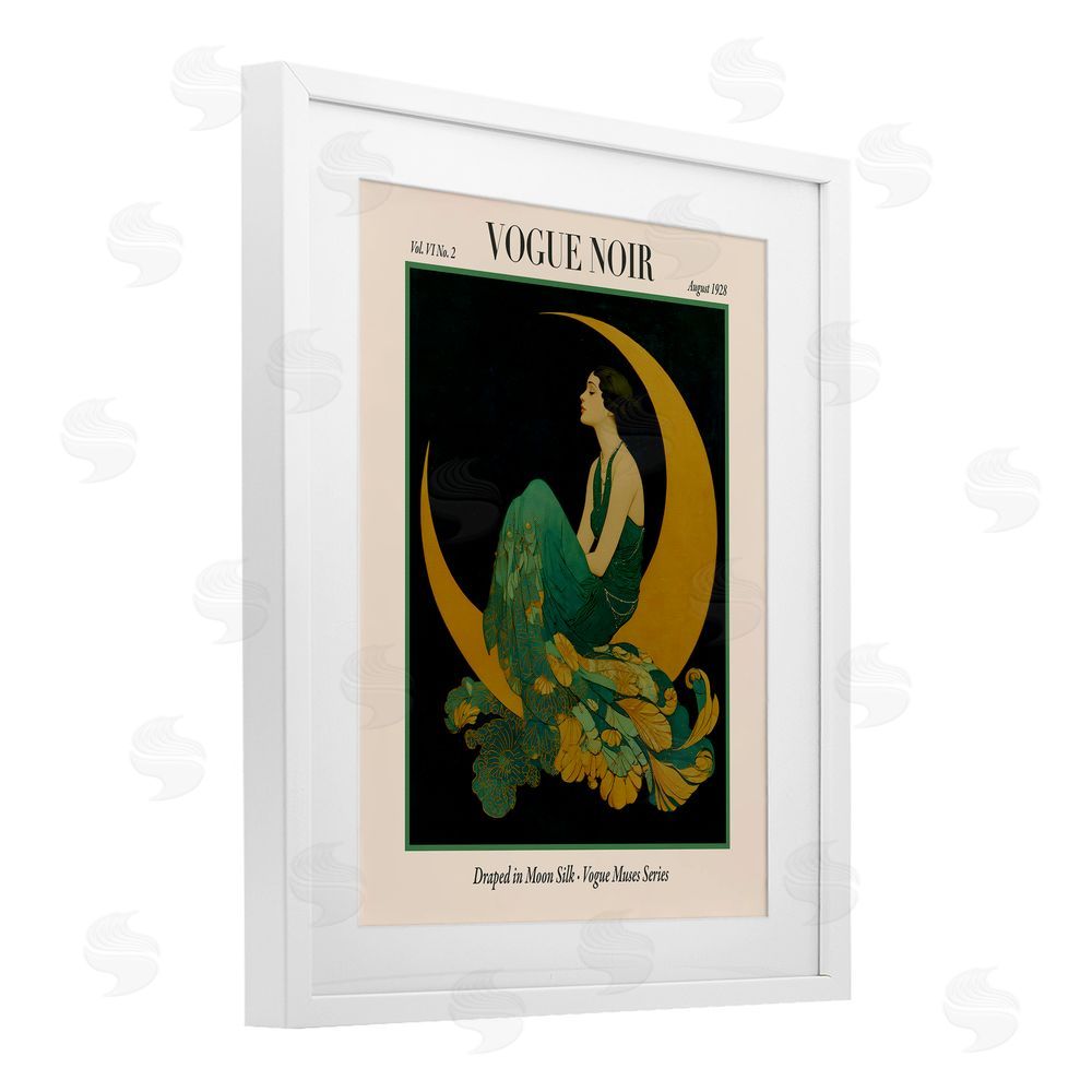 A Barefoot Stylist Draped In Moon Silk White Framed Print Under Glass Wall Art