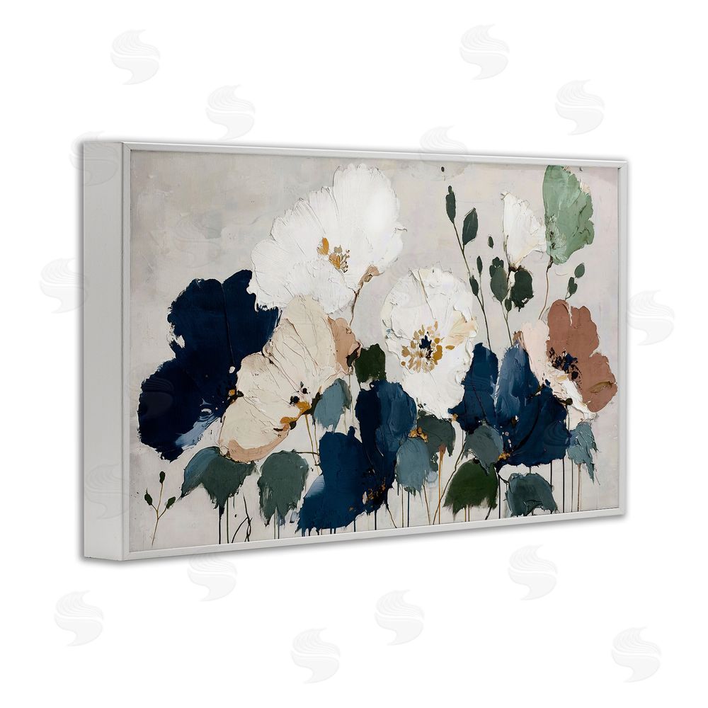Annabelle Hall Indigo Botanica Garden White Framed Giclee Wall Art Print