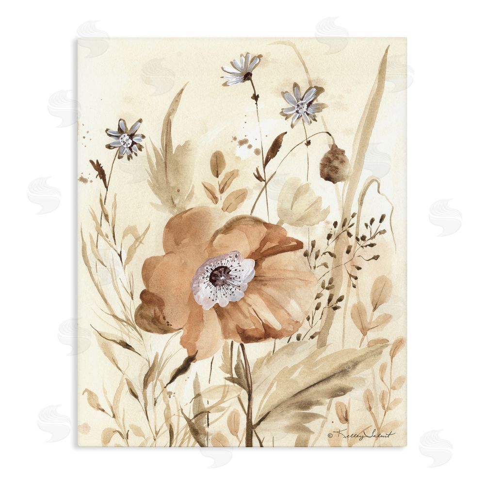 Kelley Talent Poppy Garden Petals Stretched Canvas Wall Art Print