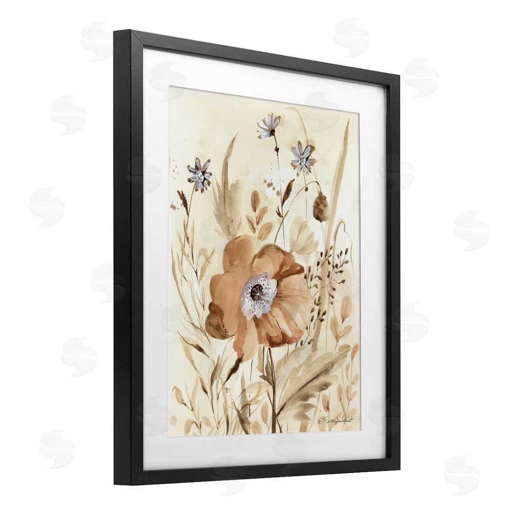 Kelley Talent Poppy Garden Petals Black Framed Print Under Glass Wall Art