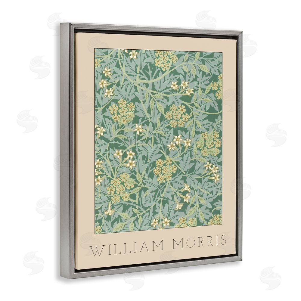 Stupell Studio William Morris Green Tones Gray Floating Frame Canvas Wall Art Print
