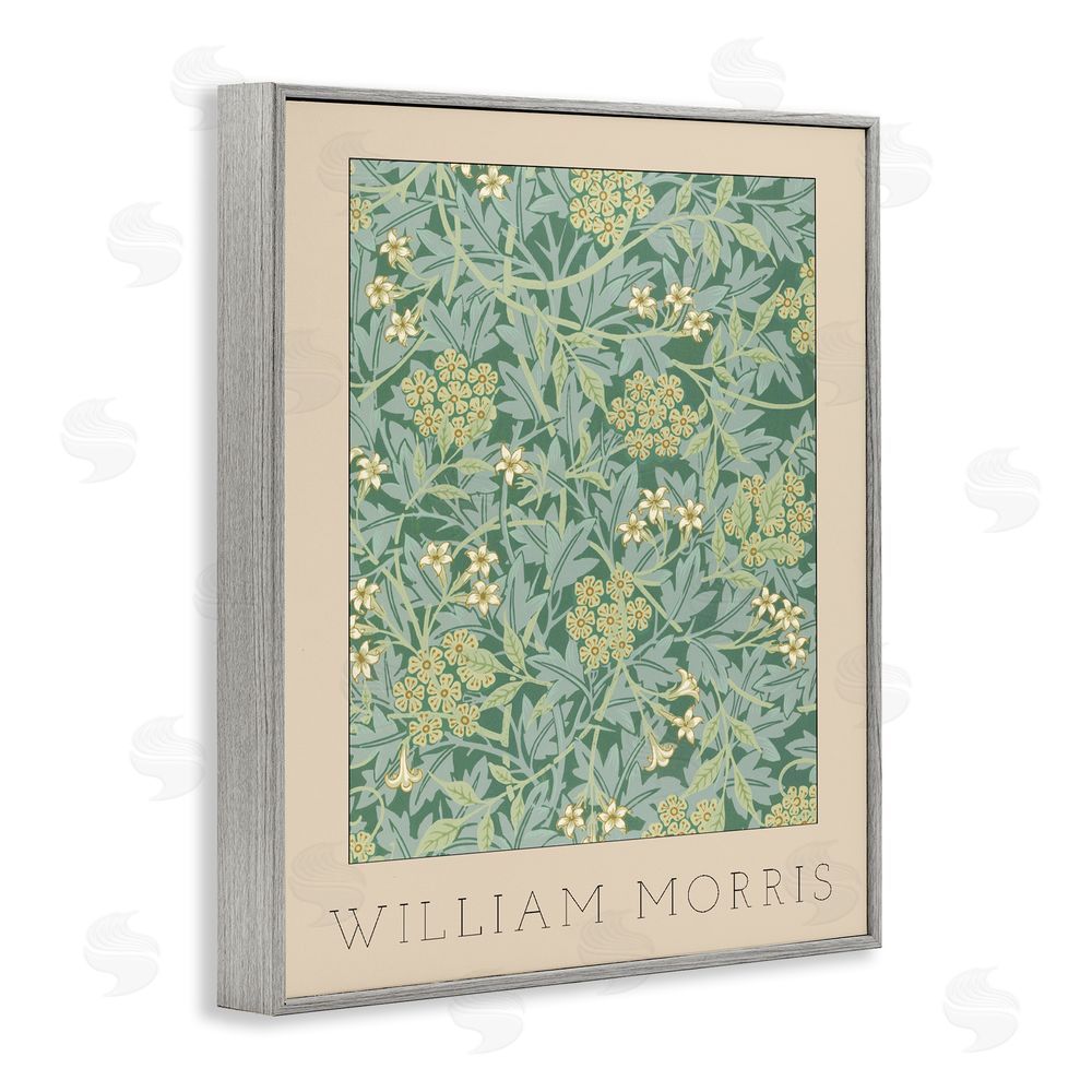 Stupell Studio William Morris Green Tones Gray Framed Giclee Wall Art Print